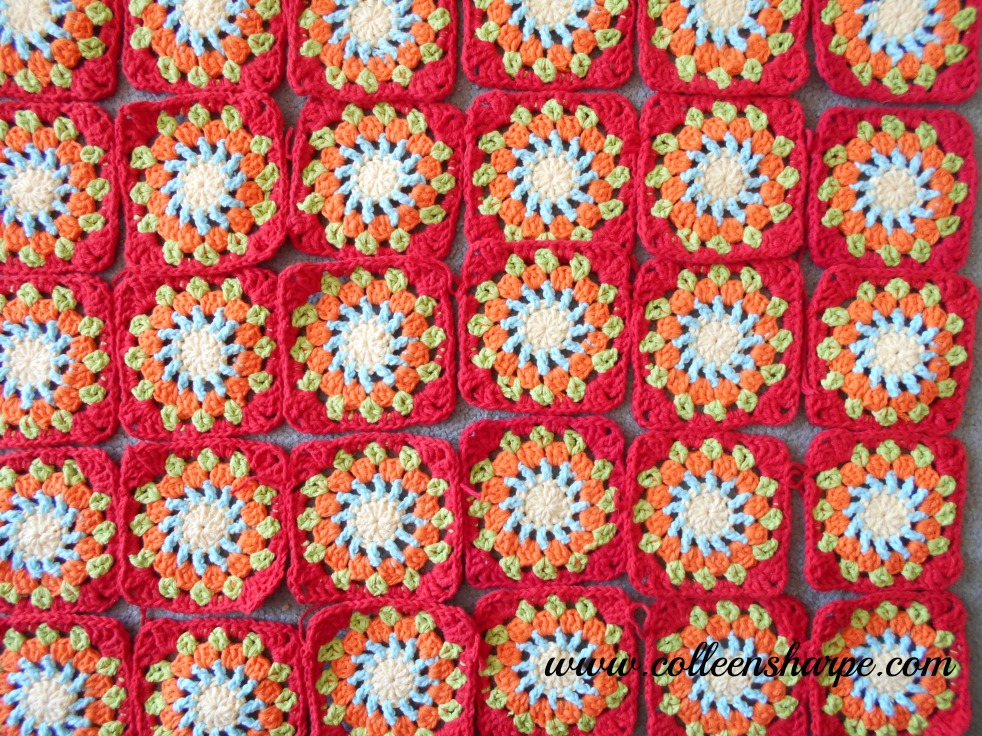 granny circle squares for living room blanket