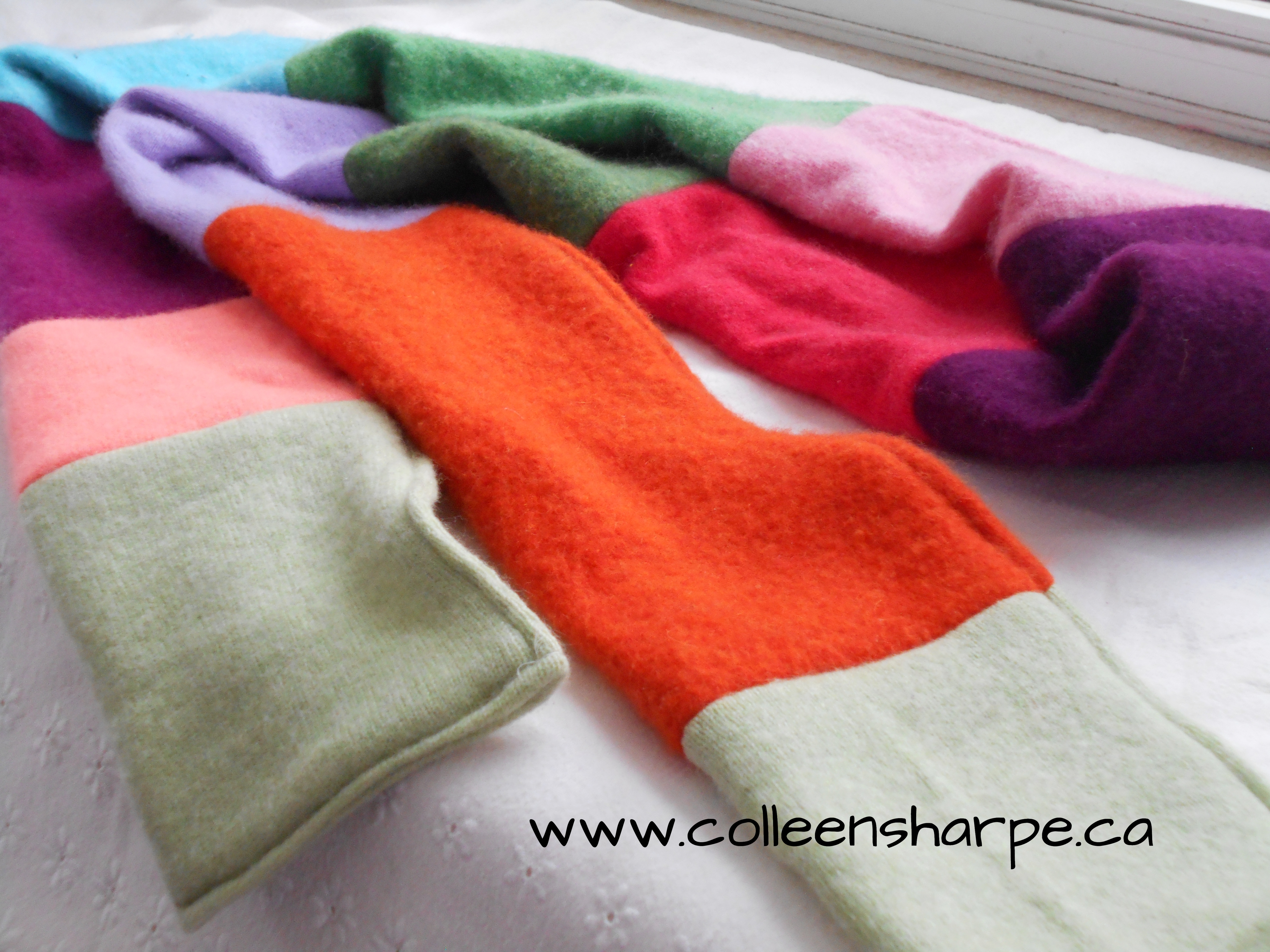 upcycled colourful cashmere scarf